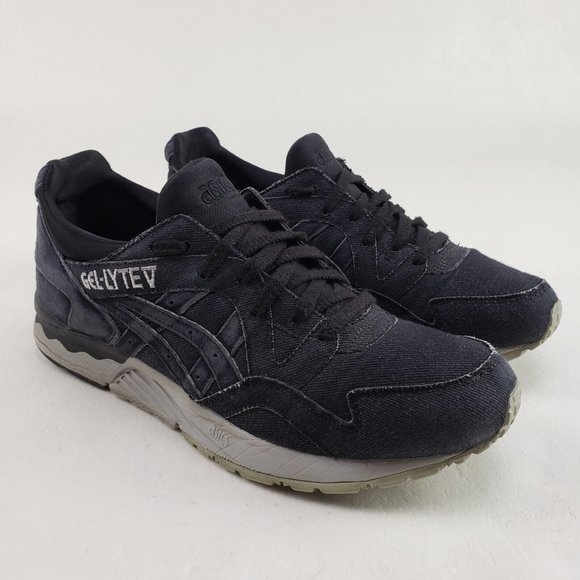 Asics Other - Asics Gel Lyte V Sneaker Mens 9.5 Black Gray Leather Lace Up Athletic Shoe H7AVQ